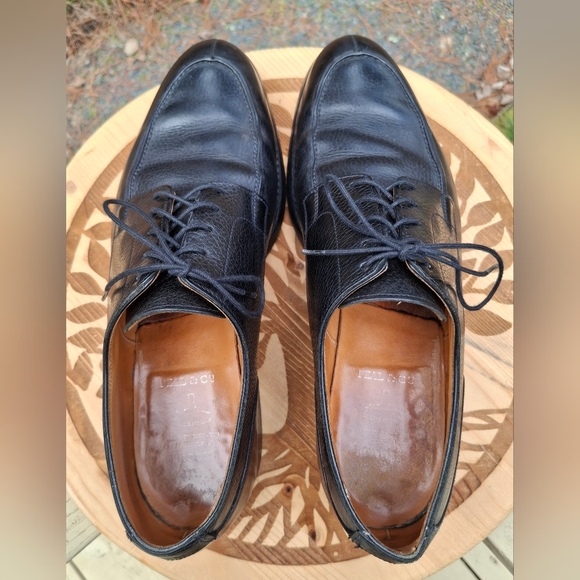 Peal & Co Brooks Brothers Black Pebbled Hatch Grain Split Toe Derby Shoes - Picture 6 of 11